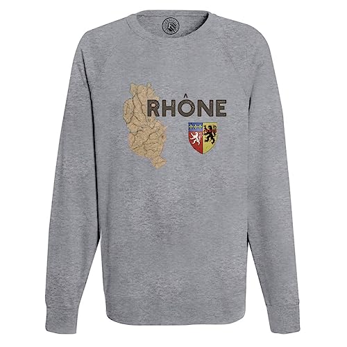 Sweat Shirt Homme Rhône 69 Lyon carte ancienne de collection