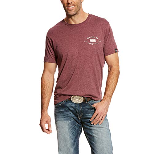 ARIAT Men's Us Registered T-Shirt Burgundy Heather Size Medium