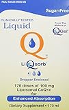 LiQsorb Liposomal CoQ10 (170ml Bottle) 100mg per 1 ml (Non Flavored, Sugar Free, Non-GMO) 170 Servings