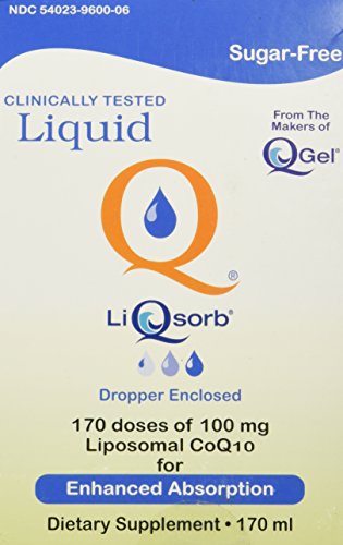 LiQsorb Liposomal CoQ10 (170ml Bottle) 100mg per 1 ml (Non Flavored, Sugar Free, Non-GMO) 170 Servings LiQsorb Liposomal CoQ10 (170ml Bottle) 100mg per 1 ml (Non Flavored, Sugar Free, Non-GMO) 170 Servings