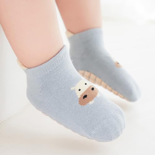 Cartoon Floor Socks with Grips for Infant Gender Neutral Prewalker Socks Spring Baby Socks Cotton Ankle Socks4