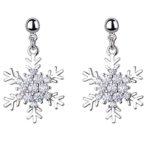 TOYANDONA 1 Paire de Boucles Doreilles de Noël Flocon de Neige Boucles Doreilles de Noël Scintillantes en Argent pour Les Femmes Adolescentes Cover