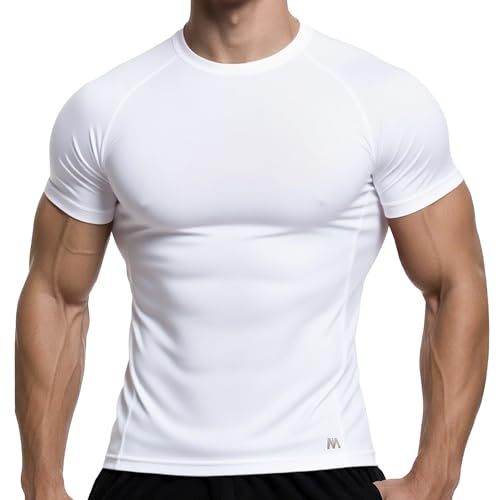 MagnaMan Men's Compression Shirts 3 - Pack: Moisture - Wicking Athletic Baselayer Tops4