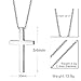 Reve Simple Stainless Steel Silver Tone Cross Pendant Necklace for Men Women, 20-24 Inches Chain (24)