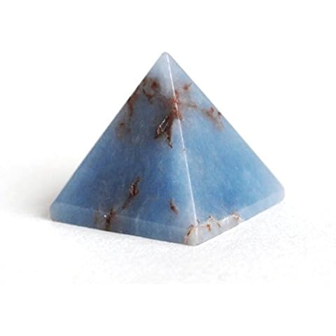 Reiki Healing Energy Charged Angelite Crystal Pyramid (Approx 2 cm) Beautifully Gift Wrapped with Crystal Description Cover