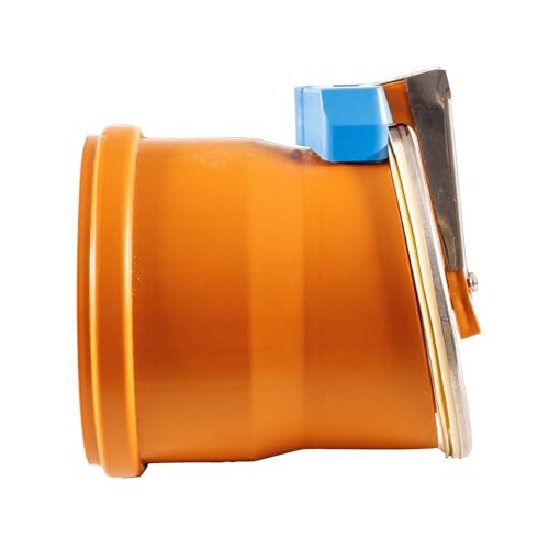 ScarMaxx - Rückstauverschluss DN 110 mit Edelstahlklappe - Schutz vor Rückstau bei starkem Regen, Schutz vor Nagetieren und unangenehmen Gerüchen - aus robustem Kunststoff Orange und Edelstahl