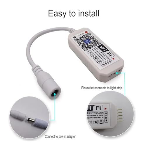 Contrôleur WiFi Magic Home RGBW mini format à synchronisation horaire
