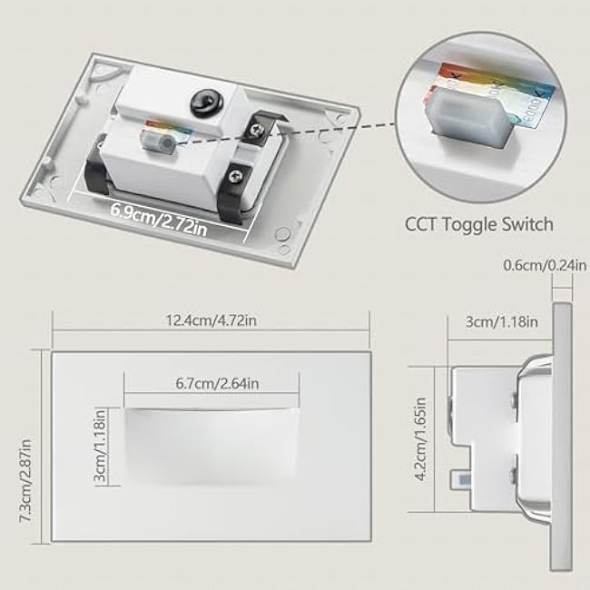 FTL Outdoor Step Lights LED 3.5W 3000K/4000K/5000K Color Changing White 6 Pack