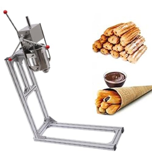 SICWEDIM Churro Machine 3L Vertical Manual Churros Machine Commercial Manual Spanish Churro Machine with 6 Nozzles for Home and Commercial Use (5L)