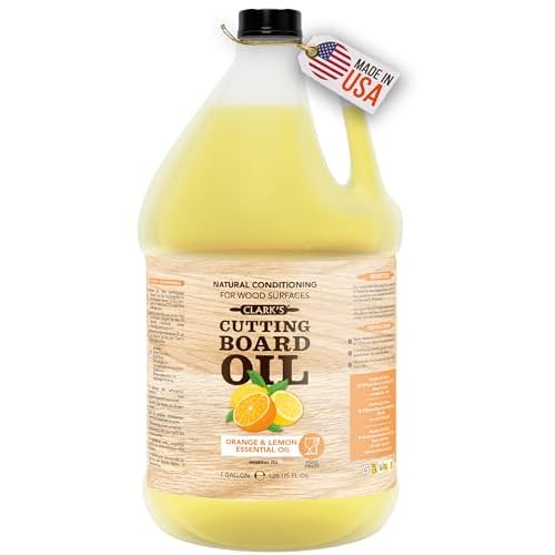CLARK'S Cutting Board Oil - Food Grade Mineral Oil for Wood Cutting Board - Scented with Orange and Lemon Essential Oils - Butcher Block Conditioner - Restores All Wood - Made in USA, 1 Gall