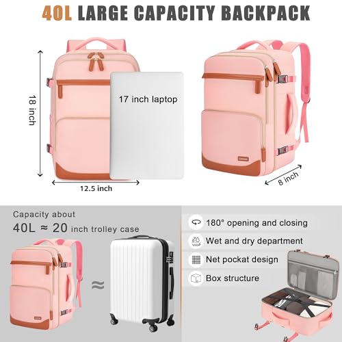Image of 40L Travel Backpack, Flight Approved Carry On Laptop Backpack