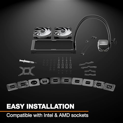 Image of be quiet! Pure Loop 3 LX 240 mm, All-in-One Water Cooling, 2 Light Wings LX 120 mm PWM High-Speed Fans, ARGB Cooling Block Featuring 10 Included Lighting foils, Very high Cooling Performance