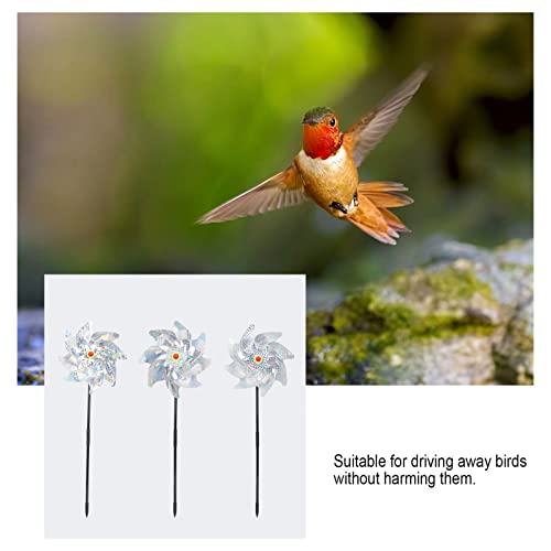 HANABASS 3 Pcs Pinwheels Reflexivos Com Estacas Extra Sparkly Pin Roda Aparelhos de Pássaros Destese