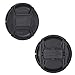 Lens Cap Bundle - 4 Snap-on Lens Caps for DSLR Cameras - 4 Lens Cap Keepers - Microfiber Cleaning Cloth Included - Compatible Nikon, Canon, Sony Cameras (77mm)