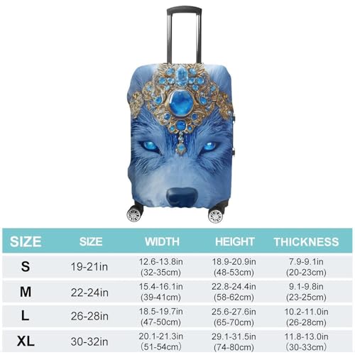 Wolf King with Blue Eyes Travel Luggage Cover for Suitcase 19-32 Inches Elastic Washable Baggage Protector2