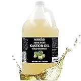 GreenIVe Castor Oil Organically Grown 100% Pure 128oz (1 Gallon) Bottle Cold Pressed, Hexane Free, Eyelash and Eybrow Growth Serum, Skin Moisturizer Detox and Wraps