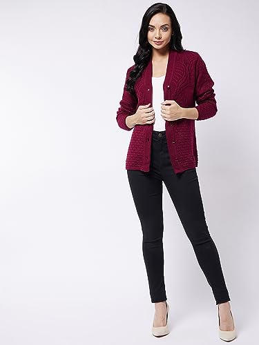 Image of Modeve Self Print Long Sleeves Winter Sweaters for Women||Winterwear||