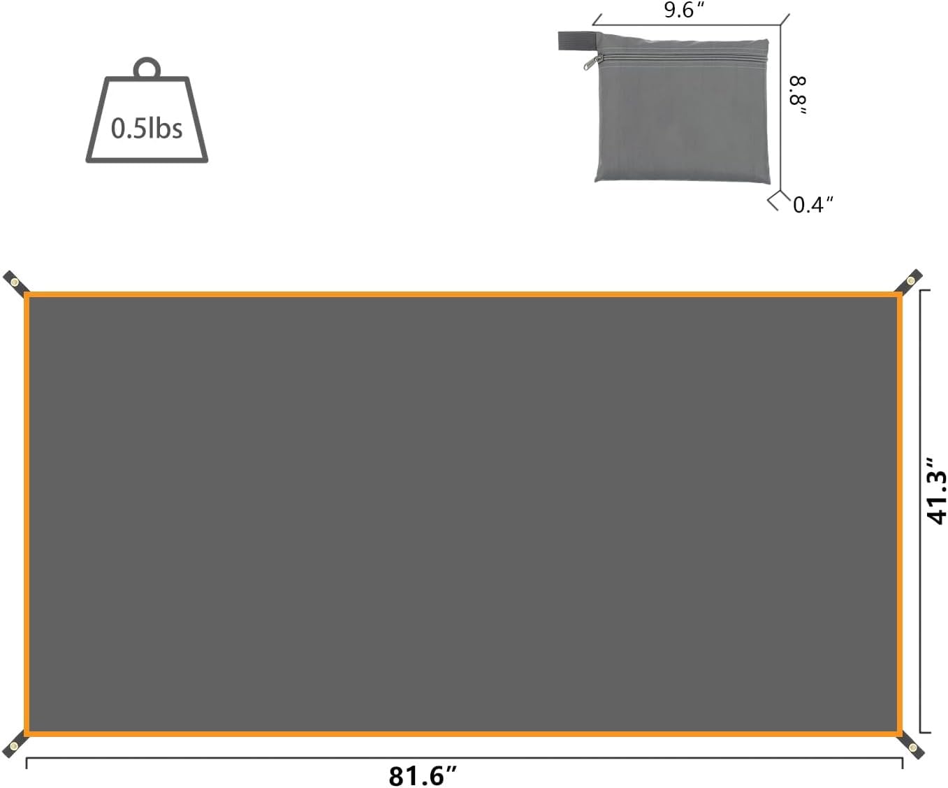 verspielen tarp Wind Tour Portable Multifunctional Outdoor Camping Groundsheet Footprint Lightweight Floor and Ground Tarps for Camping Hiking with Carry Bag (41.3