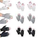 LUMOOM 9 pares de guantes de algodón sin dedos, sin dedos, guantes de dermatitis atópica, guantes de algodón sin dedos, guantes de manicura para hombre y mujer