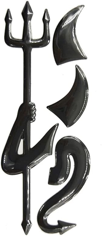 2 Set Black Devil Style Stickers Demon Decals Decoration for Car Logo
