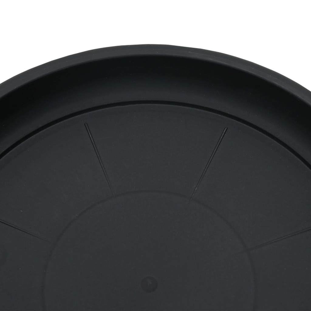 Placas redondas de plástico negro, 24 unidades, diámetro de 21,5 x 2,5 cm, para balcón, terraza, jardín, interior y exterior, con borde enrollado y uso versátil