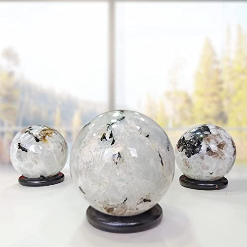 Image of Shubhanjali Feng Shui Rainbow Moonstone Crystal Ball for Vastu 150-200 Gm Natural Moonstone Stone Ball for Reiki Healing Crystal Healing Energy Positive Energy