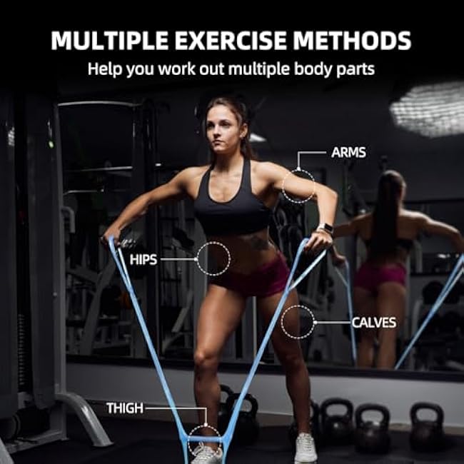 Resistance Bands for Working Out, Adjustable 7-Ring with Handles, Exercise Stretch Bands for Women&Men Fitness,Pilates,Yoga and Physical Therapy