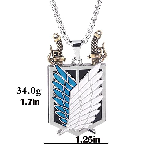 Funboat Aot Wings Of Freedom Pendant Necklace - Anime Shingeki No Kyojin Legion Badge Chain - Cosplay Gifts For Kids Girls Teens Women Men #TOP2