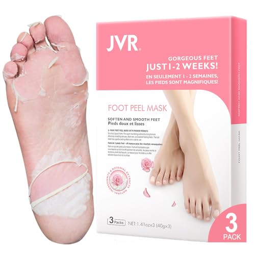 Foot Peel Mask 3 Pairs – Cracked Heels & Dead, Dry Skin, for Smoother and Softer Feet (Rose)