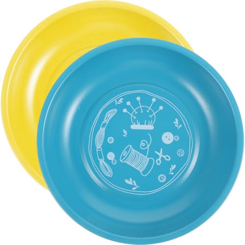 Organiseur d'aiguilles magnétique SWETRACE bol en acier inoxydable jaune et bleu 2 pièces