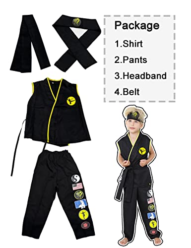 Treyrea Cobra Costume Gi Karate Dress Up Uniform With Headband Belt Pretend Play Halloween Party Cosplay Outfit For Kids thumb #1
