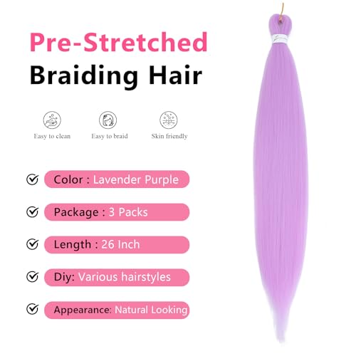 Purple Hair Extensions Pre Stretched Braiding Hair - Image 3