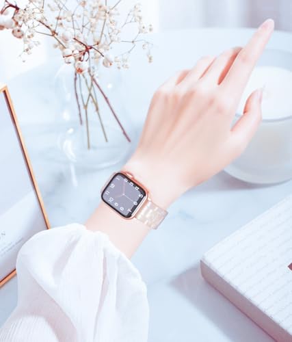 Image of iiteeology Compatible with Apple Watch Band 42mm 41mm 40mm 46mm 45mm 44mm, Light Resin with Stainless Steel Replacement Wristband for iWatch Ultra 3 /Ultra 2 49mm Series 11-1 SE 3
