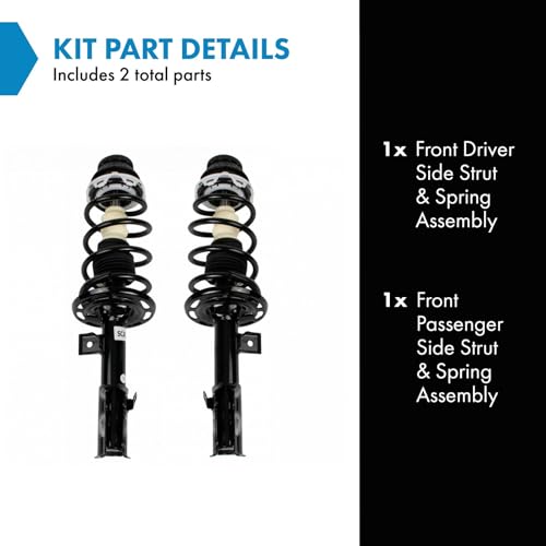 Image of TRQ Front Driver and Passenger Side Strut and Spring Assembly Set Loaded | For 07-08 Honda Fit