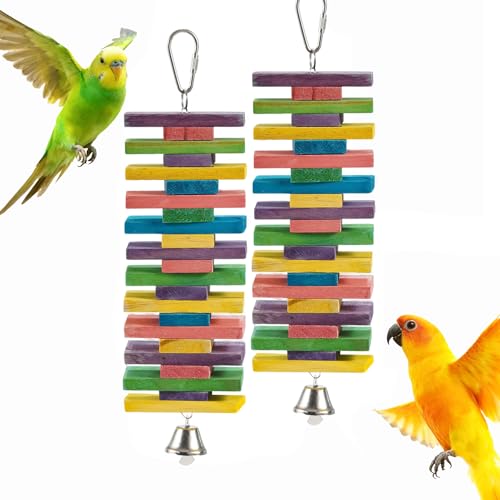 JOUSONTY 2 PCS 9.84" Multicolored Bird Toys…