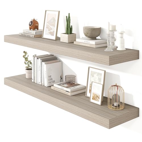 Heimlove Floating Shelves 47.2" W x 10.3" D Grey Set of 2