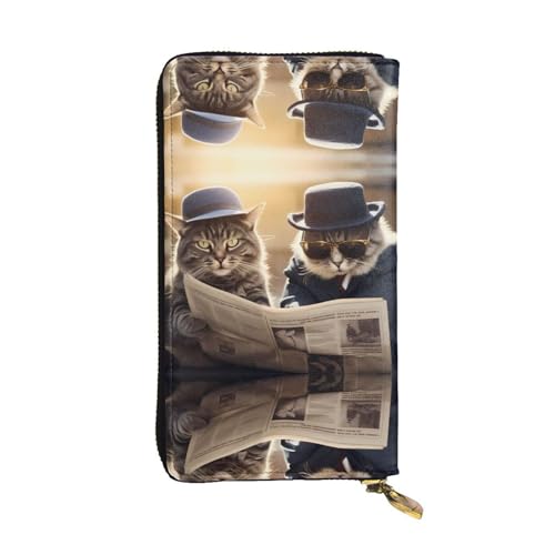 Portefeuille de voyage portable long en cuir imprimé avec grand porte-cartes