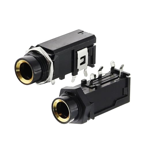 Conector de micrófono de 6,35 mm estéreo doble canal con tuerca plateada pack de 5 unidades 2