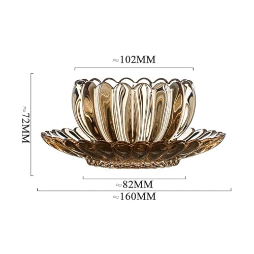 Copa de vidrio con rayas en relieve y plato de alta transparencia 3