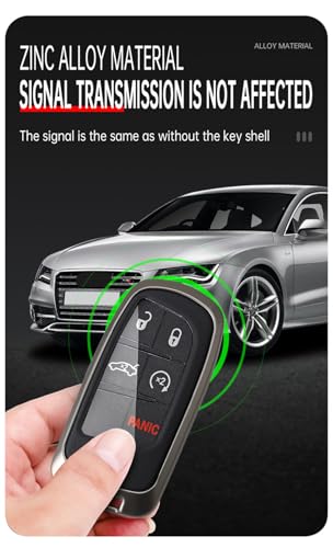 SANRILY Capa inteligente de couro para chave adequada para Jeep Grand Cherokee Renegade para Chrysle