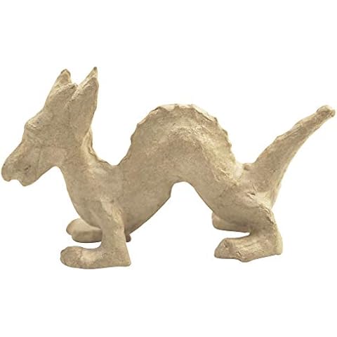 Décopatch - Ref AP177C - Chinese Horoscope Dragon - Small Papier Maché Object to Decorate - 15 x 5 x 8cm - Decorate with Décopatch Papers & PaperPatch Glue, Glitter, Paints Cover