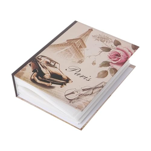 Álbum de fotos vintage con 100 bolsillos, página de inserción de fotos de 6 pulgadas, recuerdo familiar (Y8AA5AC301231-03)