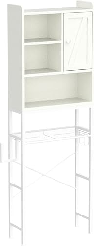 Miniatura 5 de AWQM Gabinete de almacenamiento sobre el inodoro, organizador de gabinete de baño con estante ajustable, soportes de inodoro independientes