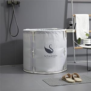 Mobiele stabiele opvouwbare badkuip, 70 x 65 cm, wit, eenvoudig in één stap, minimalistisch design