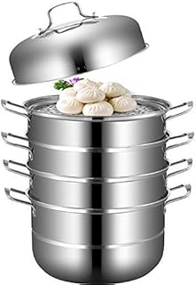 VEVOR Food Steamers Stainless Steel 5 Titer Stainless Steel Steamers for Cooking Food Steamer Pot Set Suitable for Gas Electric Grill Stove Top Ceramic Halogen Induction (5 Titer/11.8inch)