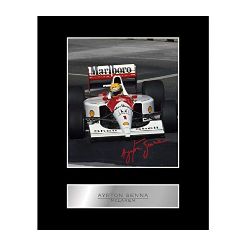 Image of Iconic Pics Ayrton Senna Signed Mounted Photo Display McLaren #1 F1 Autographed Gift Picture Print