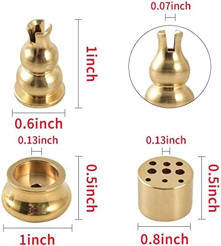 HUIANER Incense Burner, Copper Incense Burner Holder Cone Holder Gourd Incense Burner for Joss Stick, Tower Incense, Incense Coil (3 Styles)