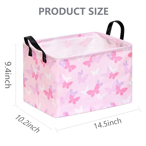 Image of Rectangular Butterfly Storage Basket with Handles, Hamper Storage Basket Collapsible Organizer Bin for Home and Kitchen Storage