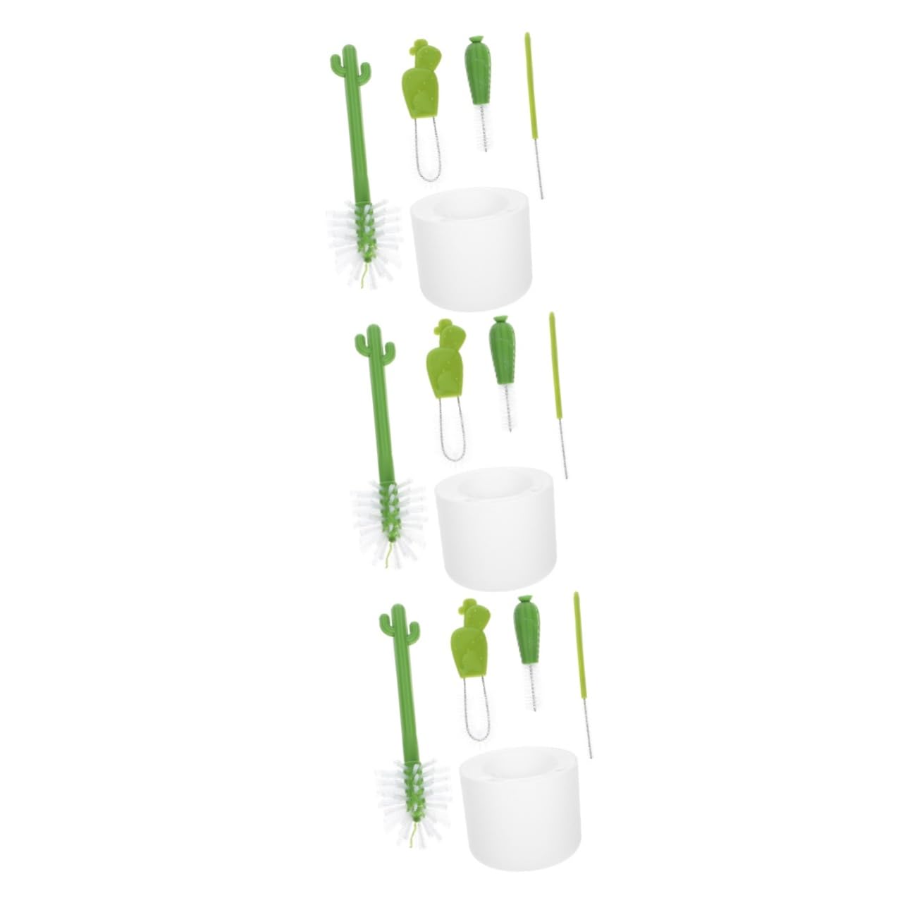 3 Set spazzola per bottiglie di cactus pennello per scanalature sospese pennello per coperchio Set di spazzole per spazi stretti detersivo detergente quotidiano per coperchi Didiseaon