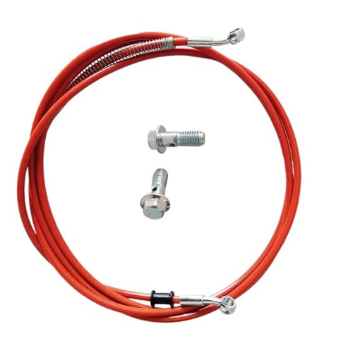 Tuyau de frein hydraulique tressé acier 28° M8x1,25 orange